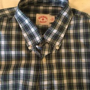 Brooks Brothers plaid shirt blue and green